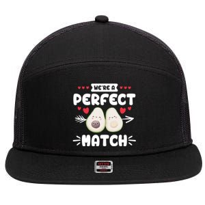 We Are A Perfect Match Couple Love Vegan Valentine's Day Cute Gift 7 Panel Mesh Trucker Snapback Hat