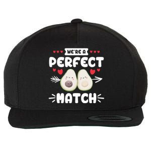 We Are A Perfect Match Couple Love Vegan Valentine's Day Cute Gift Wool Snapback Cap