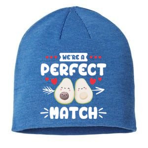 We Are A Perfect Match Couple Love Vegan Valentine's Day Cute Gift Sustainable Beanie