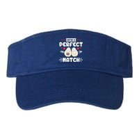 We Are A Perfect Match Couple Love Vegan Valentine's Day Cute Gift Valucap Bio-Washed Visor