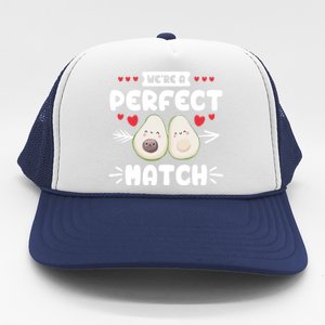 We Are A Perfect Match Couple Love Vegan Valentine's Day Cute Gift Trucker Hat