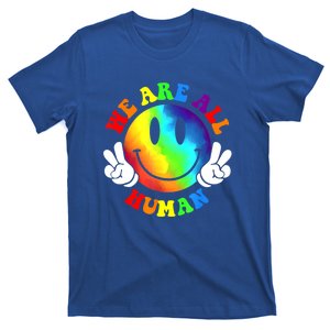 We Are All Hu Lgbt Flag Les Smile Face Pride Month Funny Gift T-Shirt