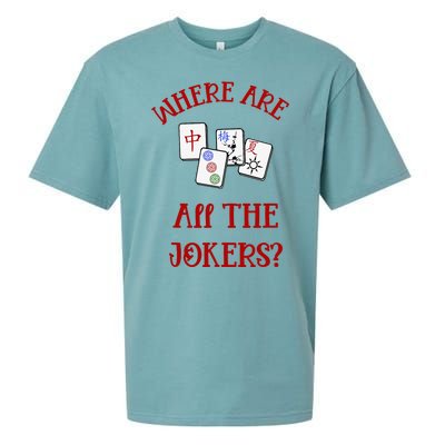 Where Are All The Jokers Funny Mahjong Sueded Cloud Jersey T-Shirt