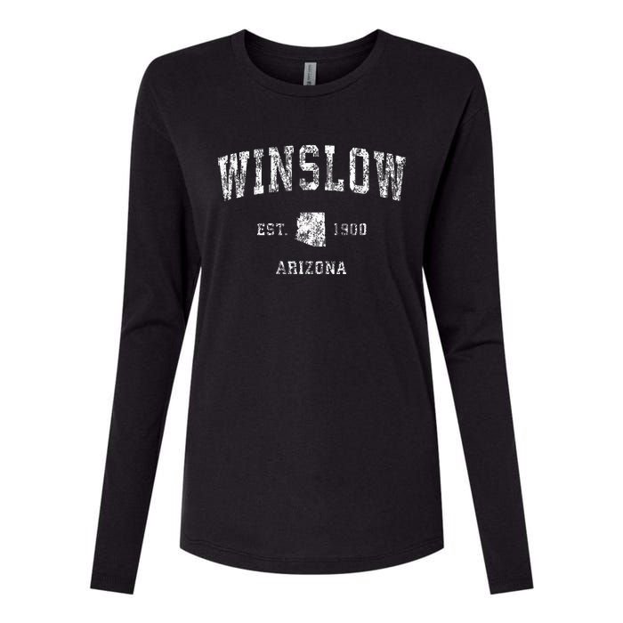 Winslow Arizona Az Vintage Athletic Sports Design Womens Cotton Relaxed Long Sleeve T-Shirt