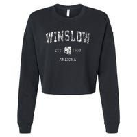 Winslow Arizona Az Vintage Athletic Sports Design Cropped Pullover Crew