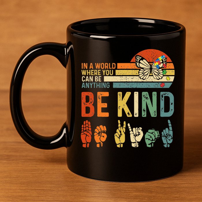 World Autism Awareness Day Hands Signs Autism Puzzle 11oz C Handle Ceramic Mug
