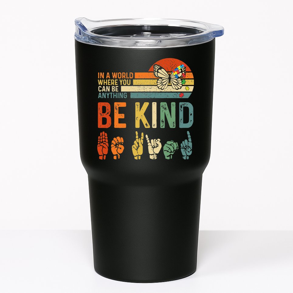 World Autism Awareness Day Hands Signs Autism Puzzle Tumbler