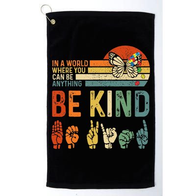 World Autism Awareness Day Hands Signs Autism Puzzle Golf Towel