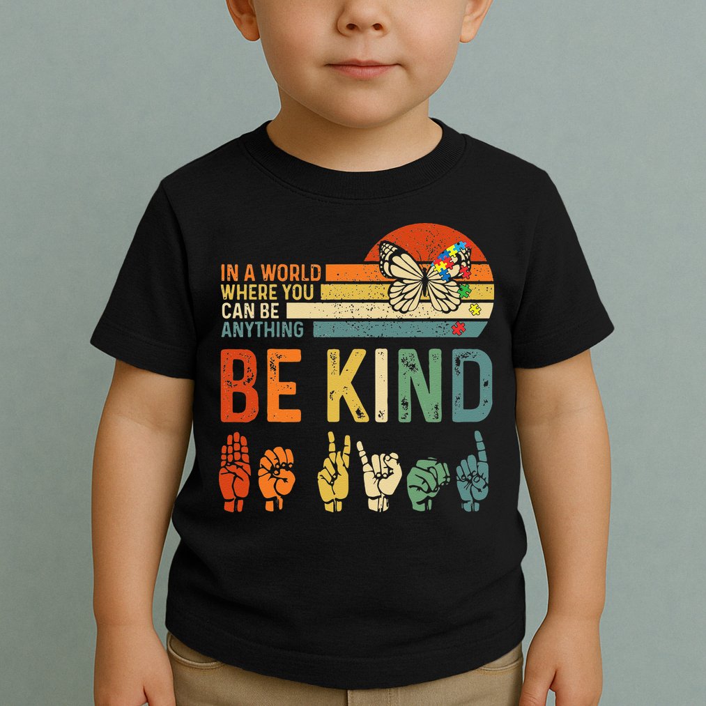 World Autism Awareness Day Hands Signs Autism Puzzle Toddler T-Shirt