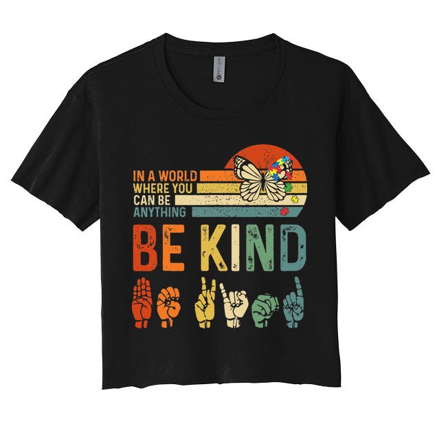 World Autism Awareness Day Hands Signs Autism Puzzle Crop Top