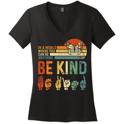 World Autism Awareness Day Hands Signs Autism Puzzle Women's V-Neck T-Shirt