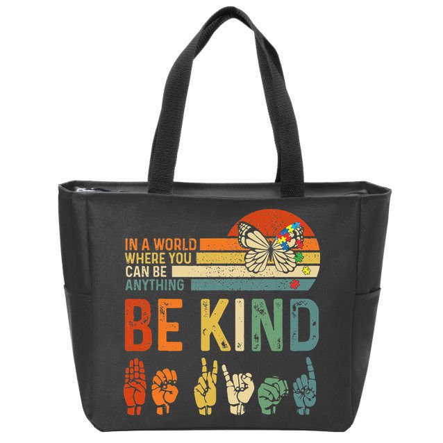 World Autism Awareness Day Hands Signs Autism Puzzle Zip Tote Bag
