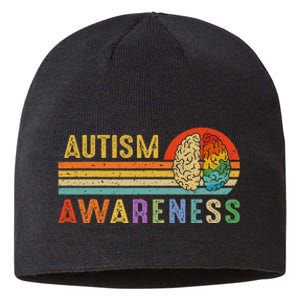 World Autism Awareness Neurodiversity Autistic April Sunset Sustainable Beanie