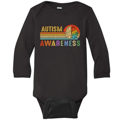 World Autism Awareness Neurodiversity Autistic April Sunset Baby Long Sleeve Bodysuit