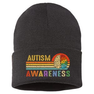 World Autism Awareness Neurodiversity Autistic April Sunset Sustainable Knit Beanie