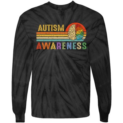 World Autism Awareness Neurodiversity Autistic April Sunset Tie-Dye Long Sleeve Shirt