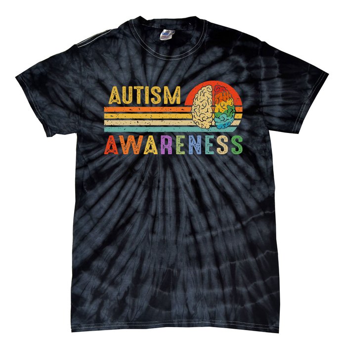 World Autism Awareness Neurodiversity Autistic April Sunset Tie-Dye T-Shirt