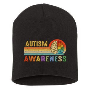 World Autism Awareness Neurodiversity Autistic April Sunset Short Acrylic Beanie