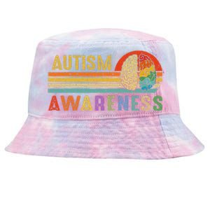 World Autism Awareness Neurodiversity Autistic April Sunset Tie-Dyed Bucket Hat