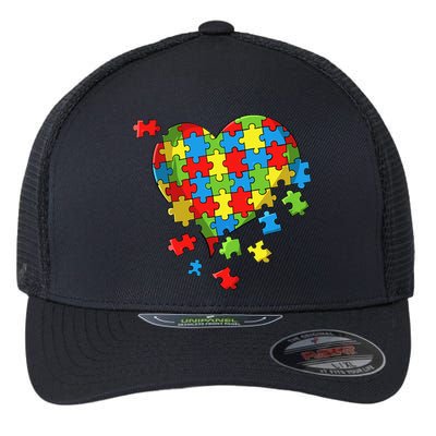 World Autism Awareness Day Heart Flexfit Unipanel Trucker Cap