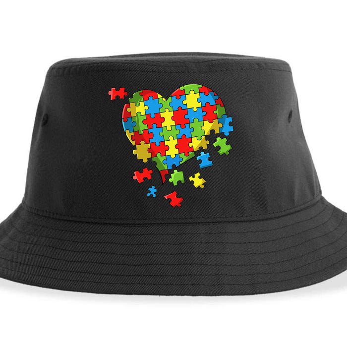 World Autism Awareness Day Heart Sustainable Bucket Hat