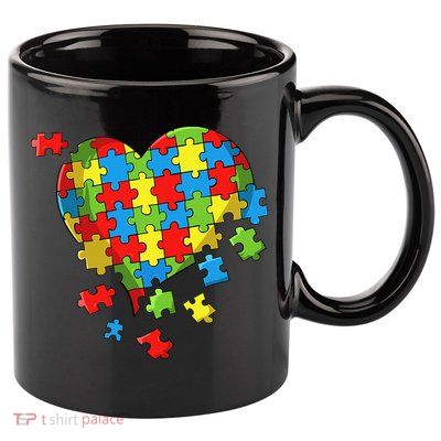 World Autism Awareness Day Heart 11oz C Handle Ceramic Mug