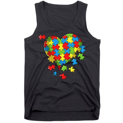 World Autism Awareness Day Heart Tank Top