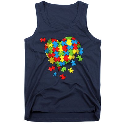 World Autism Awareness Day Heart Tank Top