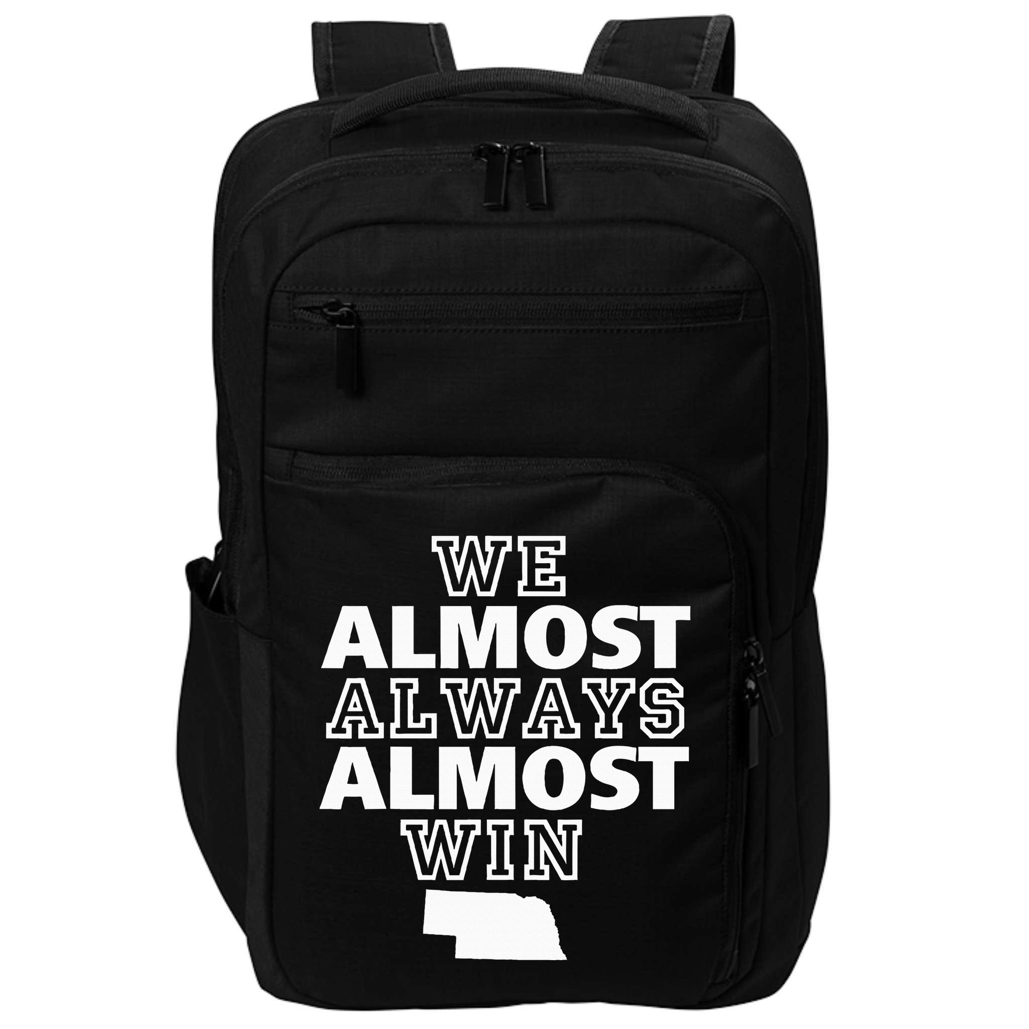 We Almost Always Almost Win Nebraska Map Funny Impact Tech Backpack