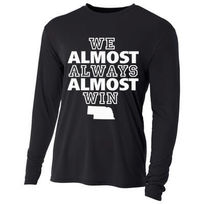 We Almost Always Almost Win Nebraska Map Funny Cooling Performance Long Sleeve Crew