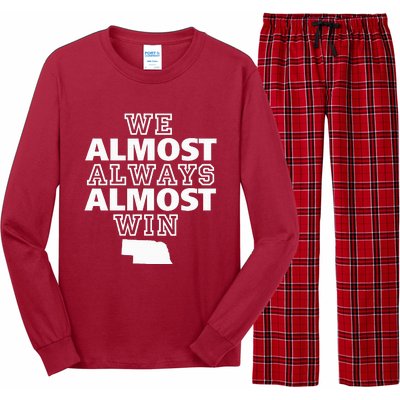 We Almost Always Almost Win Nebraska Map Funny Long Sleeve Pajama Set