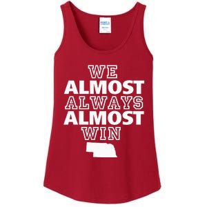 We Almost Always Almost Win Nebraska Map Funny Ladies Essential Tank