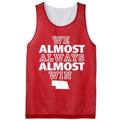 We Almost Always Almost Win Nebraska Map Funny Mesh Reversible Basketball Jersey Tank