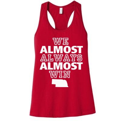 We Almost Always Almost Win Nebraska Map Funny Womens Tank Top