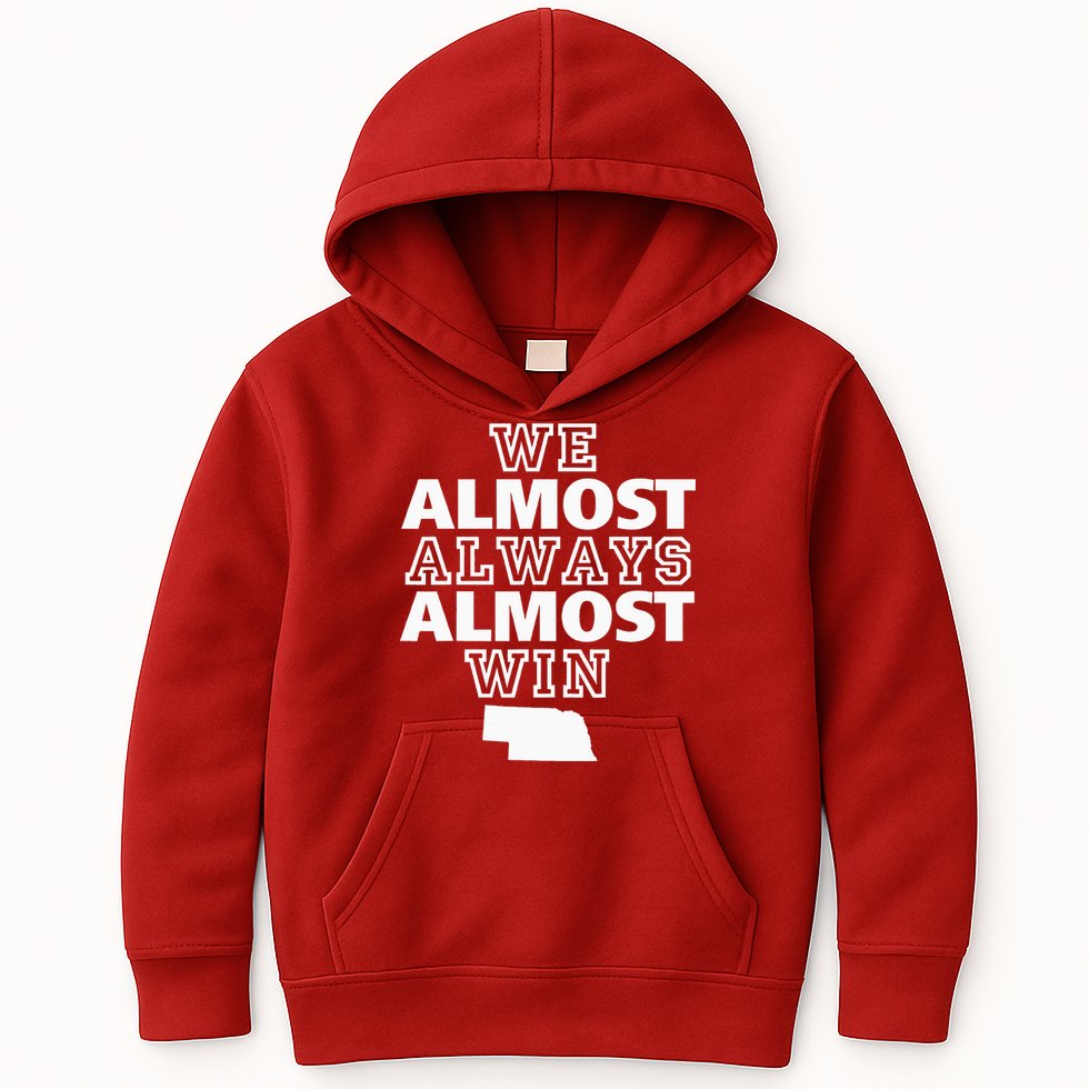 We Almost Always Almost Win Nebraska Map Funny Kids Hoodie
