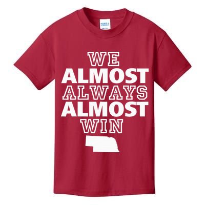 We Almost Always Almost Win Nebraska Map Funny Kids T-Shirt