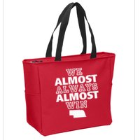 We Almost Always Almost Win Nebraska Map Funny Zip Tote Bag