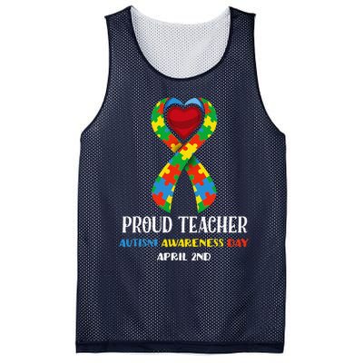 World Autism Awareness Day Proud Teacher Mesh Reversible Basketball Jersey Tank