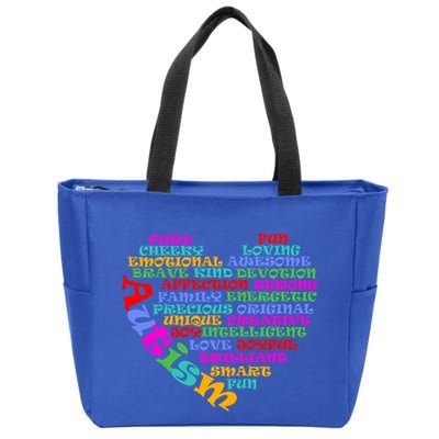 World Autism Awareness Day Support Family Funny Gift Zip Tote Bag
