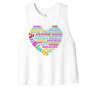 World Autism Awareness Day Support Family Funny Gift Women's Racerback Cropped Tank