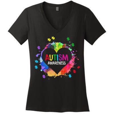World Autism Awareness Day Women's V-Neck T-Shirt