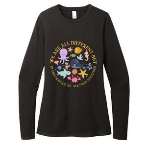 We Are All Different But In This School We All Swim Together Womens CVC Long Sleeve Shirt