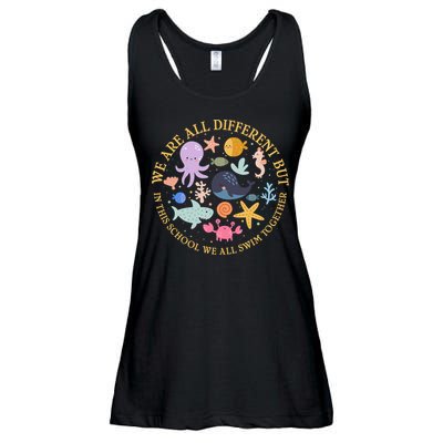 We Are All Different But In This School We All Swim Together Ladies Essential Flowy Tank