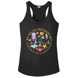 We Are All Different But In This School We All Swim Together Ladies PosiCharge Competitor Racerback Tank