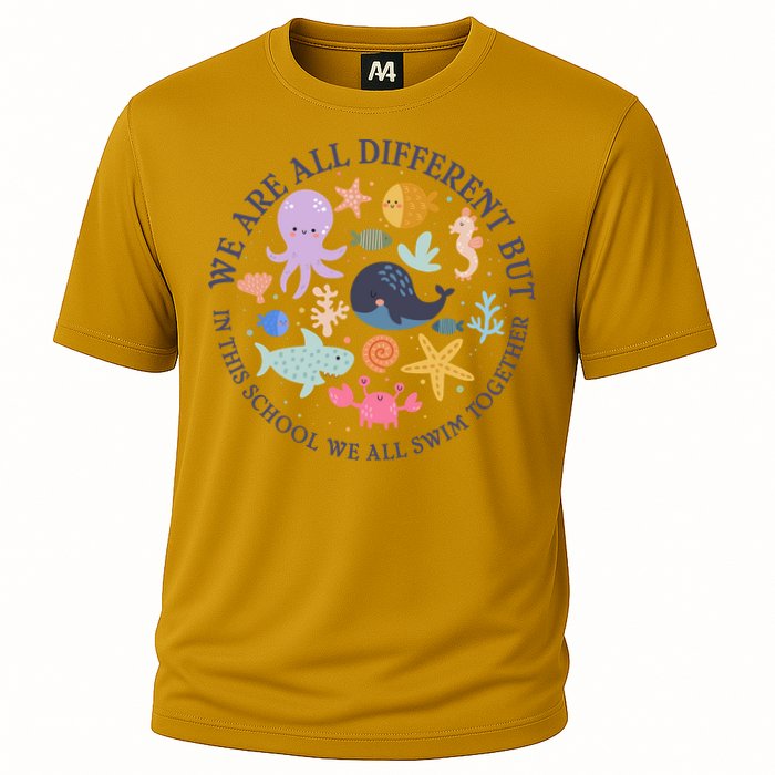 We Are All Different But In This School We All Swim Together Performance Shirt