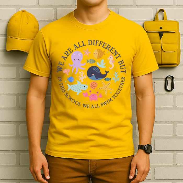 We Are All Different But In This School We All Swim Together T-Shirt