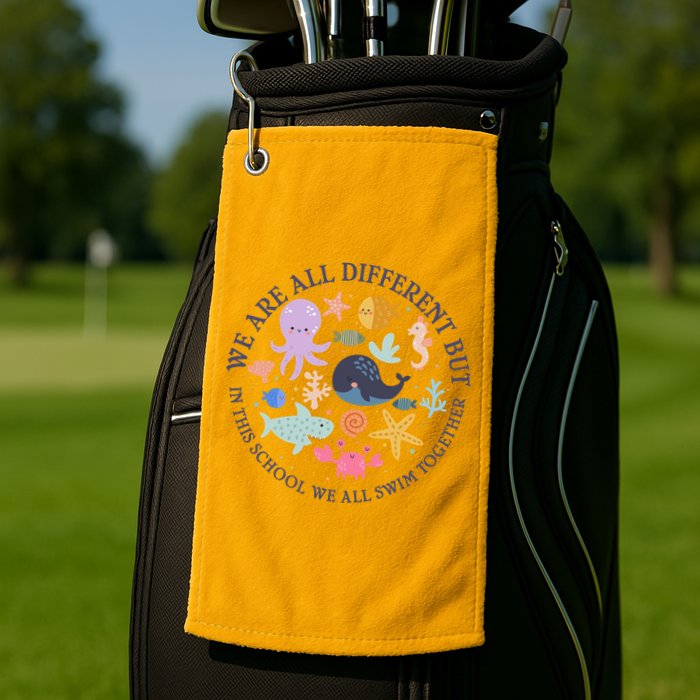 We Are All Different But In This School We All Swim Together Golf Towel