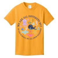 We Are All Different But In This School We All Swim Together Kids T-Shirt