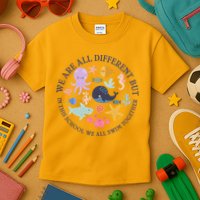 We Are All Different But In This School We All Swim Together Kids T-Shirt