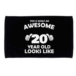 What An Awesome 20 Year Old Looks Like Birthday Bday Microfiber Hand Towel